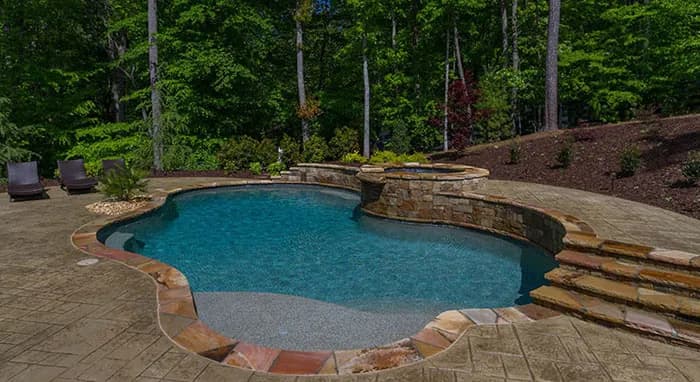 StoneScapes Regular Pebbles: Caribbean Blue — water color and installed finish