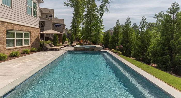 StoneScapes Regular Pebbles: Aqua Blue — water color and installed finish