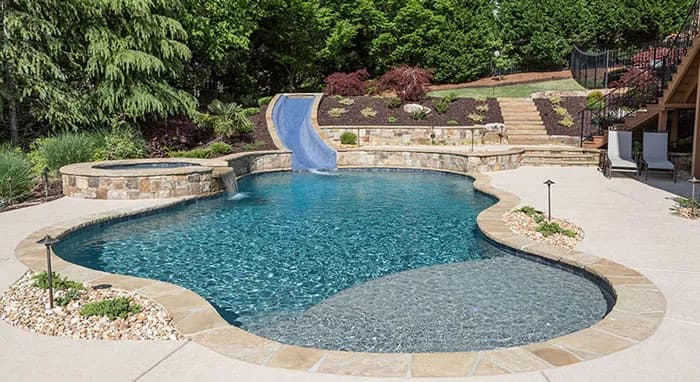 StoneScapes Puerto Rico Blend Large: Caribbean Blue Large — water color and installed finish