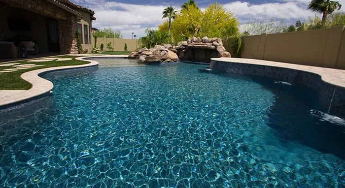 StoneScapes Touch of Glass: Tropics Blue — water color and installed finish