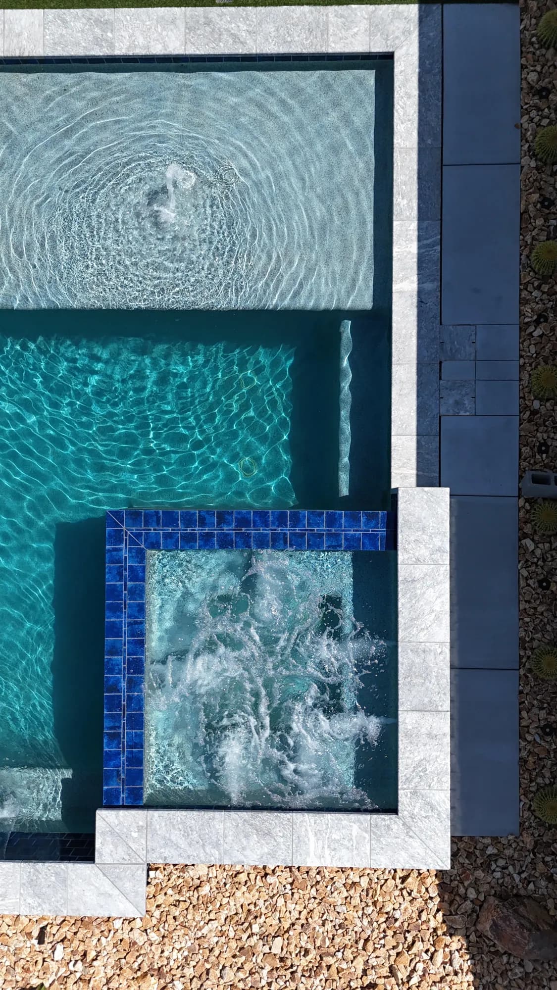Poolside lounge area at a Coachella Valley home