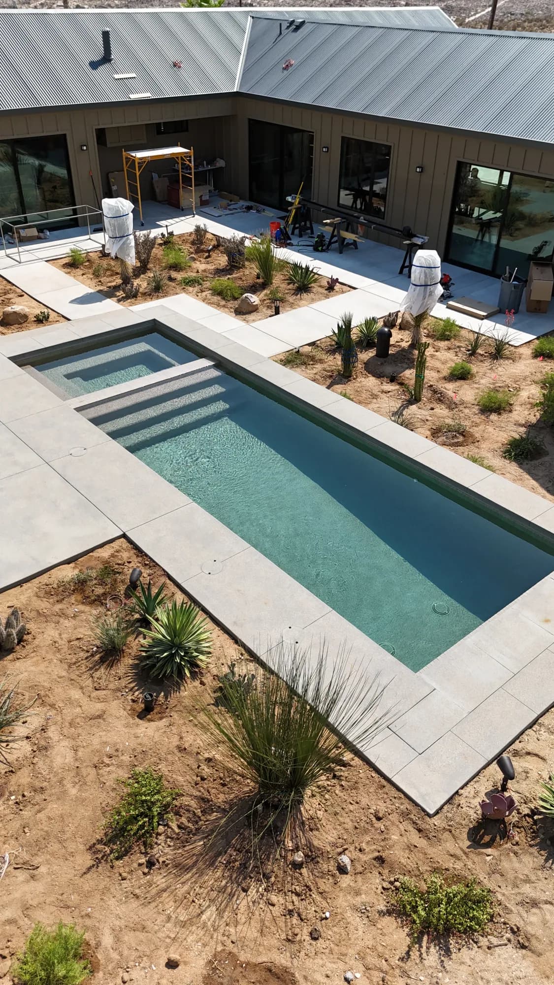 Refreshed custom pool and spa designed for a desert backyard